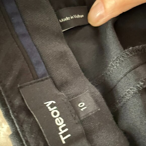 Theory Trouser Straight Leg Navy Pant Size 10 - Picture 3 of 4